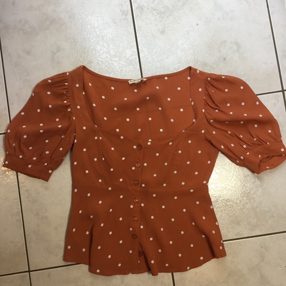 For Love & Lemons Copper Top XS With Polka Dots - Picture 5 of 7